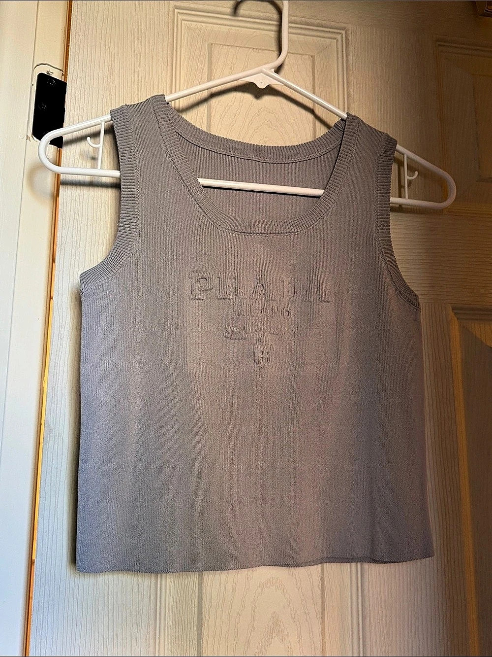 Prada Sleeveless Tank Top in Gray